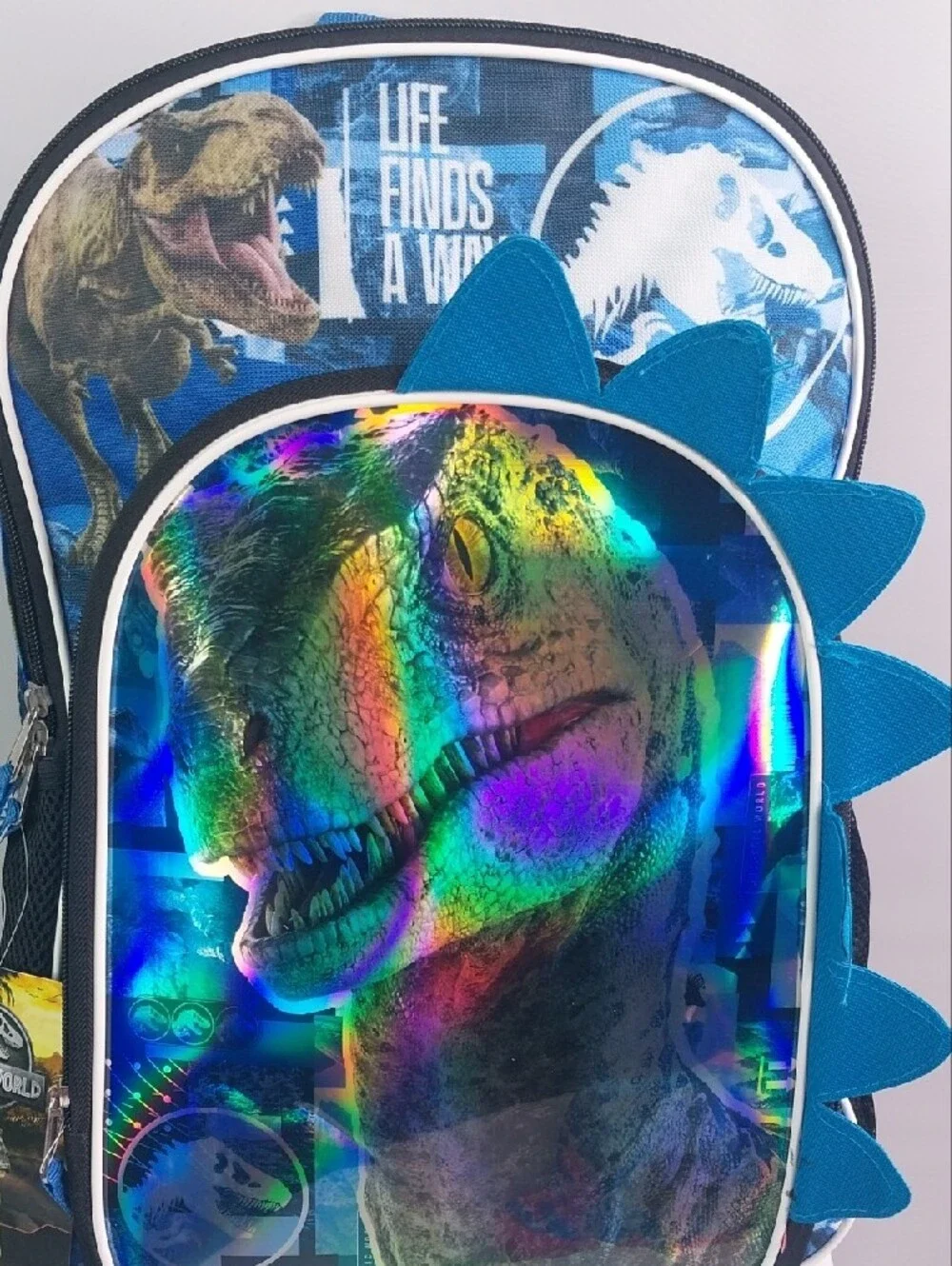 Jurassic World Holographic Blue Dinosaur Kids Backpack
